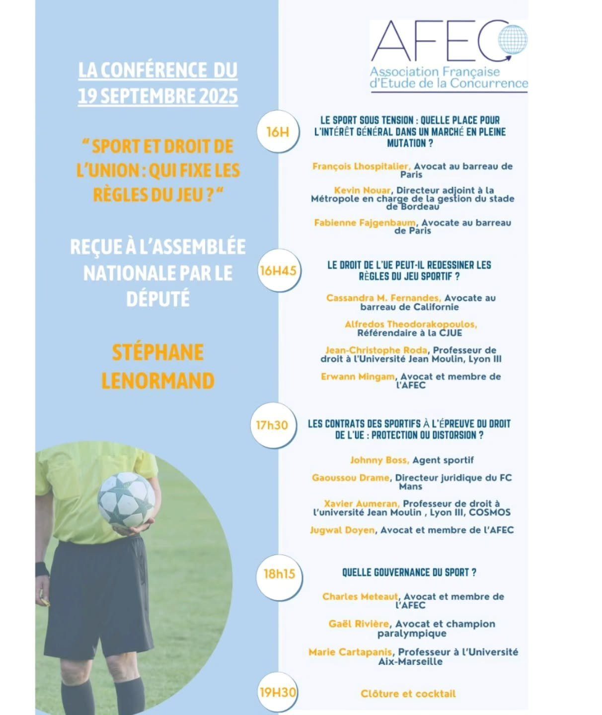 Programme of the AFEC conference, 19 September 2025